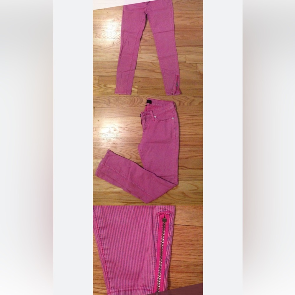 BDG Hot Pink Pin Stripped Cigaret Ankle Zipper Pants.‎ Size 29 (510)